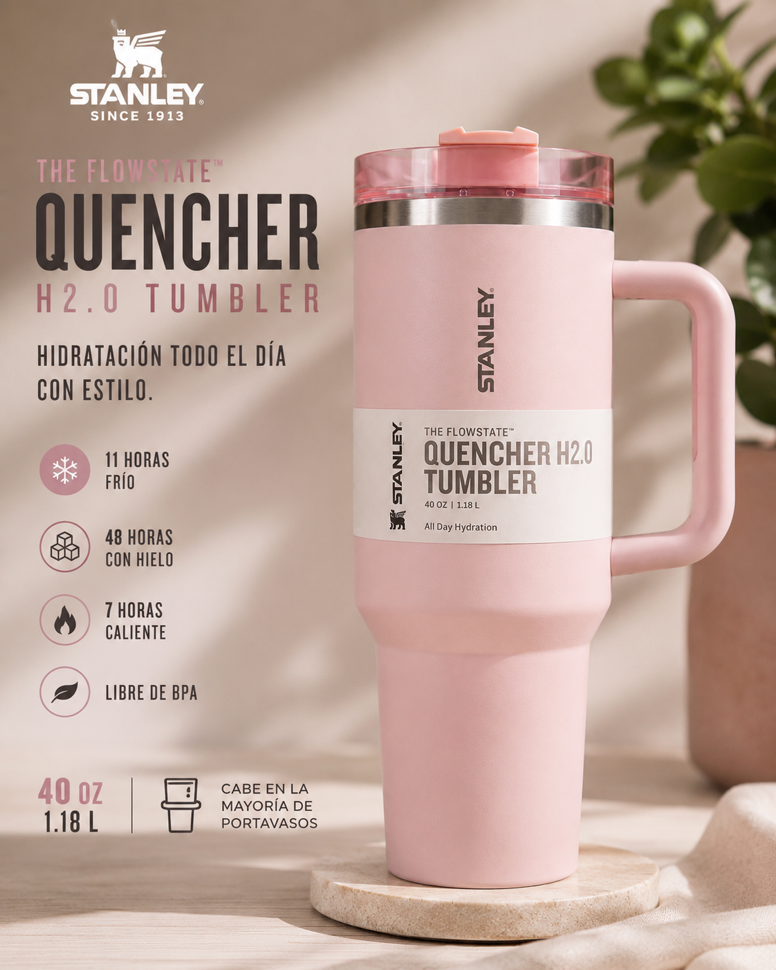 Termo Stanley Quencher H2.0 de 40 oz